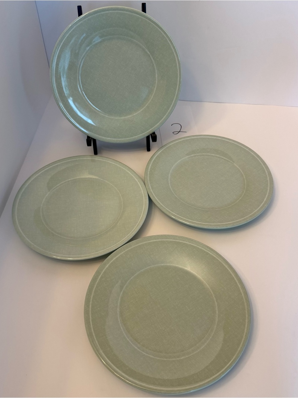 Set of 4 Bee & Willow Home Melamine Salad Plate in Sage 8.5” Diameter Listing #2